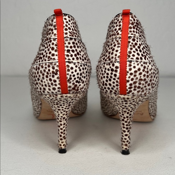 BODEN Carrie Mid Heel Courts brown white animal print spotted size 38.5 - Picture 6 of 14